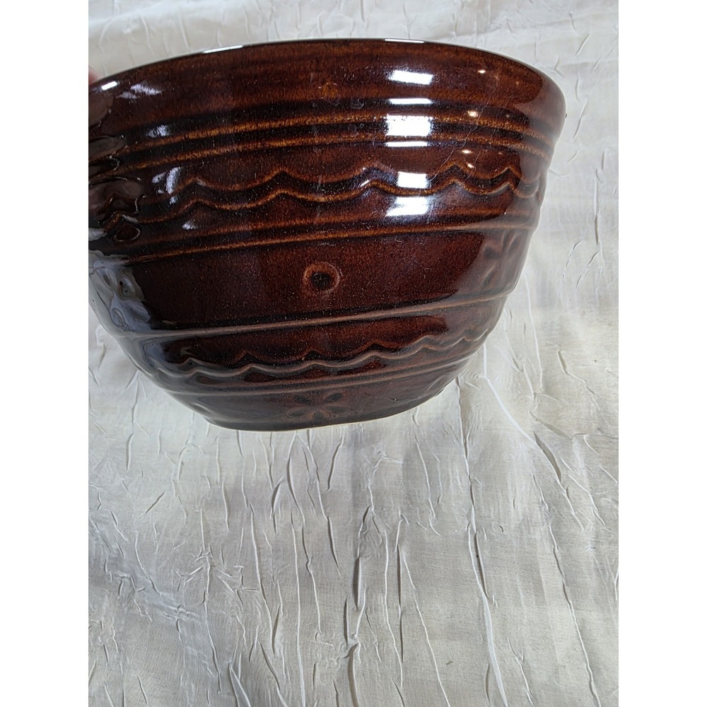 Vintage Mar-Crest Daisy Dot  Stoneware Mixing Bowl 8" Oven Proof USA